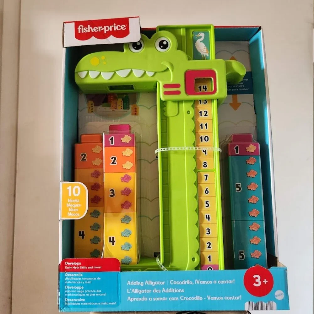 NEW Fisher-Price Alligator Counting Activity with 10 Stacking Blocks Preschool L